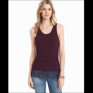 WHBM Fringe Hem Sleeveless Sweater